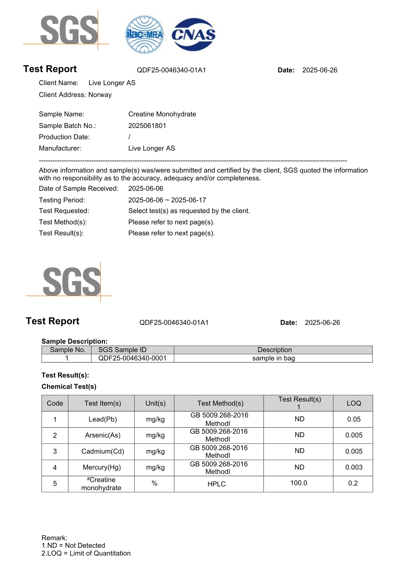 Kratin 200 Mesh - Live Longer Analyse