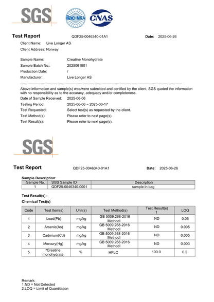 Kratin 200 Mesh - Live Longer Analyse