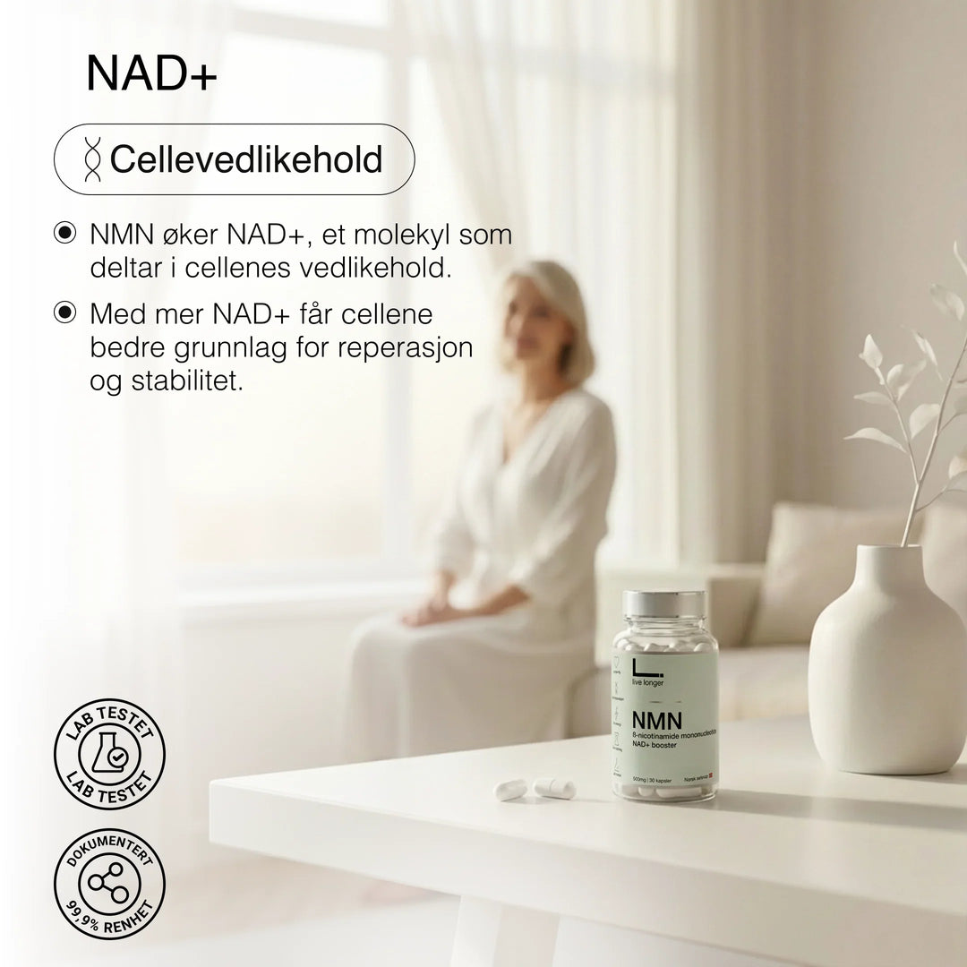 NMN Kapsler NAD+ Live Longer - Cellevedlikehold