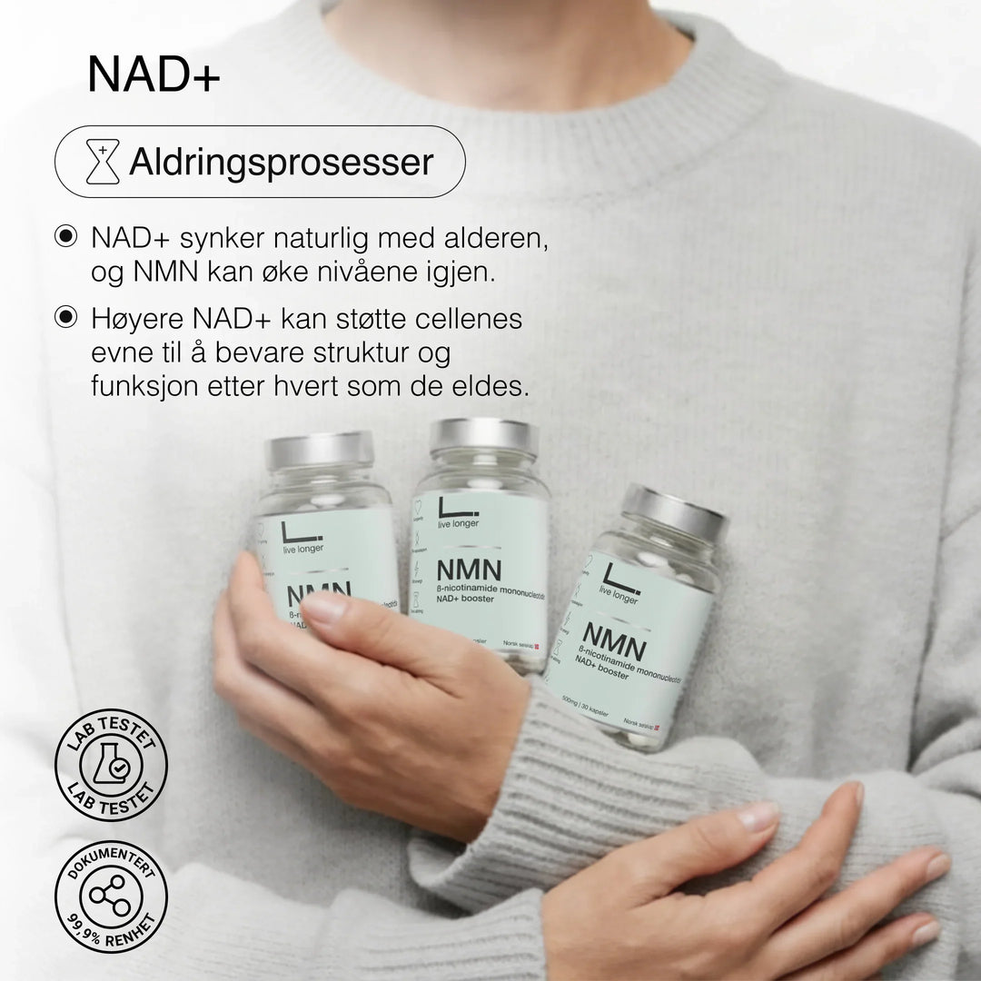 NMN Kapsler NAD+ Live Longer - Aldring
