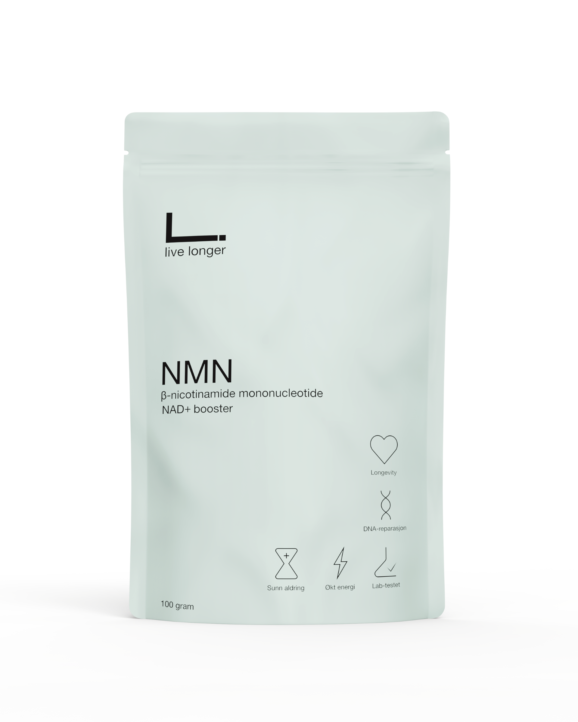 Live Longer - NMN fra Norge, 99,9% renhet - Front